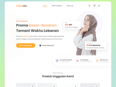 Landing page web Islamic religion accessibility animation app design design system flat design hijab design islamic design landing page material design microinteractions minimalism prototyping typography user experience user interface web design