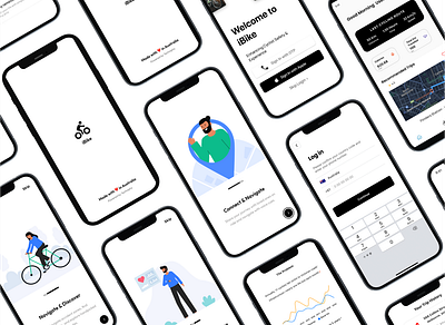 iBike iOS App consistency cycling app figma fitness ibike ios material design minimal design typography ui ux