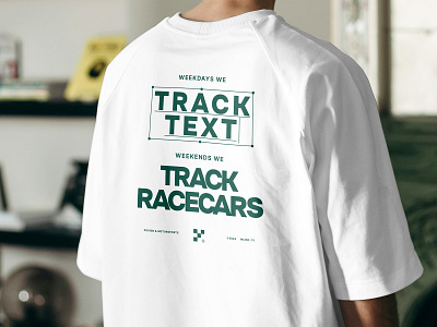 Tracking apparel cars design motorsports racing type typography