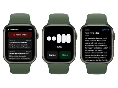 Voicenotes on watchOS applewatch ios watchos