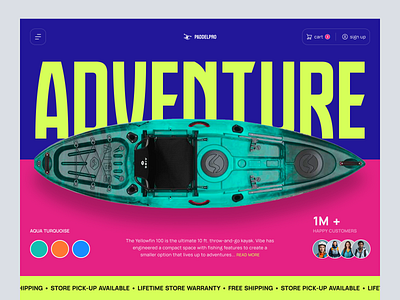 Kayak Adventure Vibes 🎣 anglersparadise animatedhero dailyui fishingadventure fishinguianimation gonefishing inspiration motiondesign uianimation uxdesign yellowfin100 yellowfin100adventure