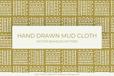 Hand Drawn Mud Cloth Pattern background green hand drawn pattern seamless pattern wallpaper