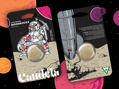 Candela Cannabis Moonrocks animation branding cannabis design gif graphic design illustration industrial design marketing moonrocks outer space package design packaging packaging design product retail