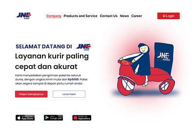 JNE Express Landing Page Concept company page courier courier concept landing page ui design web design