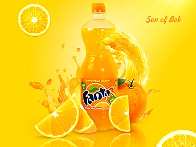 Fanta Drink beautiful branding bright coca cola coke creative design drink fanta graphic design manipulation orange photo photoshop product soft ui design