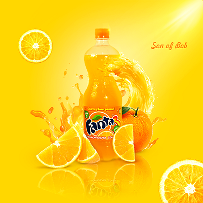 Fanta Drink beautiful branding bright coca cola coke creative design drink fanta graphic design manipulation orange photo photoshop product soft ui design