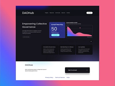 Governance DAO Hub Crypto UI Design appdesign blockchain cryptocurrency cryptowebsite dailyui dao dapp decentralizedgovernance design frontend ui uidesign uiux userinterface ux wallet web3 webapp webdesign webdesigner