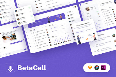 BetaCall - Web & Mobile UI kit admin dashboard admin panel admin template betacall web mobile ui kit chat conference conferencing loom messenger screen share team ui kit ui template ui ux video conferencing webex zoom zoom meeting