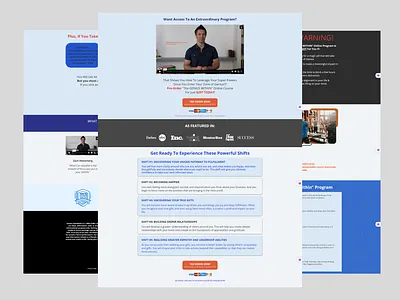 Sale Funnels Design For Online Course In ClickFunels. clickfunnels conversion rate optimization cro figma figma design landing page landing page design leadpage lms online course responsive design sales funnels sales page squeeze page uxui