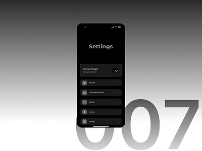 DailyUI #007 android app concept dailyui figma oneui settings system ui