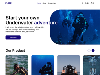 Swimming gear landing page (Floe) branding cards design dribble interface landing page logo swimming swimming gear tab ui uiuxdesign ux web webdesign webpage website