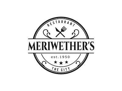 Meriwether's Logo beverage branding brandingdesigners design designlogojakarta designlogokeren designlogoonline eat eatery food graphic design illustration logo restaurant retro ui vintage