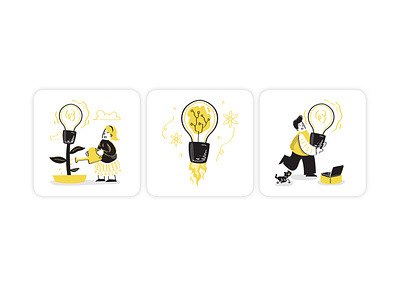 Yellowstripe Illustrations - Idea artwork branding design free free illustrations illustration illustrations logo pixels.market ui