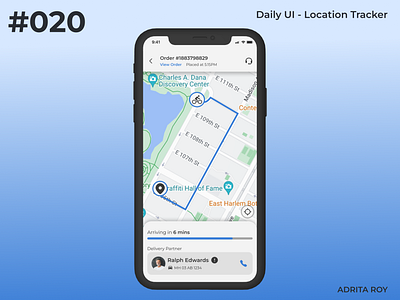 Daily UI 020 - Location Tracker dailychallenge dailyui dailyui 20 design figma location tracker map mobile tracking ui uiux ux