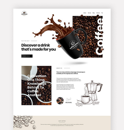 Web Coffe - Landing Page bussines page coffe company profile landing page uiux webdesign
