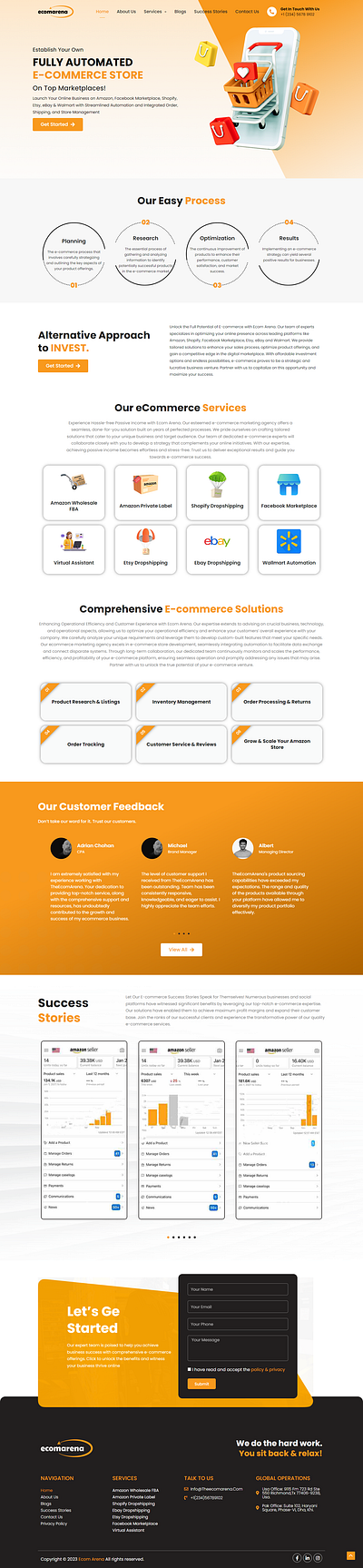 eComarena | Ecommerce Website | Landing Page Design branding landing page uiux web design