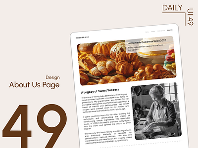 Day 49: About Us Page about us page design bakery bakery website design call to action daily ui challenge microcopy storytelling ui design user experience user interface