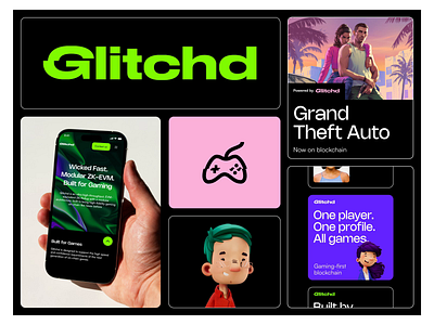 Glitchd - Behance case study 3d animation branding bright colorful fireart fireart studio mobile ui ux web