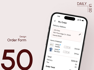 Day 50: Order Form daily ui challenge e commerce design information architecture microcopy order summary screen design ui design user experience user interface