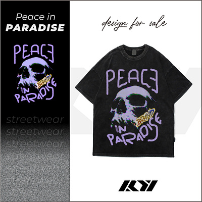 PEACE IN PARADISE - Streetwear Design branding clothing designforsale graphic design streetwear streetwearforsale vintage