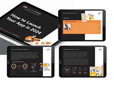 Yodel Mobile Ltd. How to Launch Your App in 2024 Digital Report graphic design
