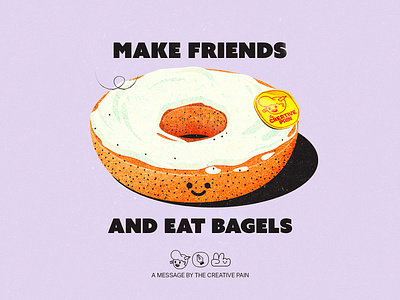 Bagel Friends bagels foodie friends illustration illustrator the creative pain vector