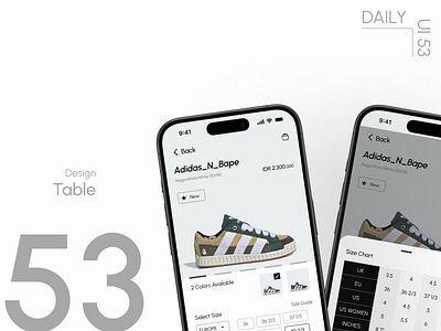 Day 53: Table Size Guide daily ui challenge data visualization e commerce design help table design information architecture ui design user experience user interface
