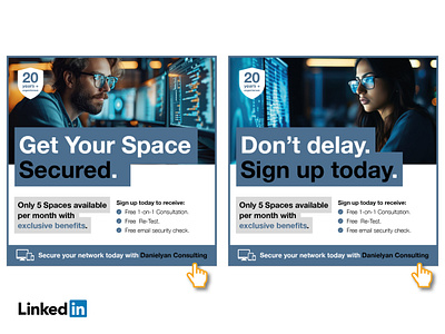 Cyber-security Linkedin Ad Sales Campaign advertising digital graphic design