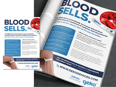 Firefly / GEKO Bloodflow Device. Press Ad Campaign advertising copywriting graphic design