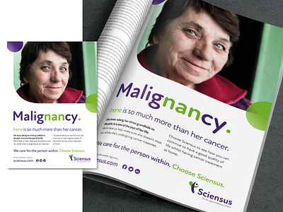 Sciensus Homecare Cancer treatment. 'Choose Sciensus' Press Ads advertising copywriting creative concept graphic design