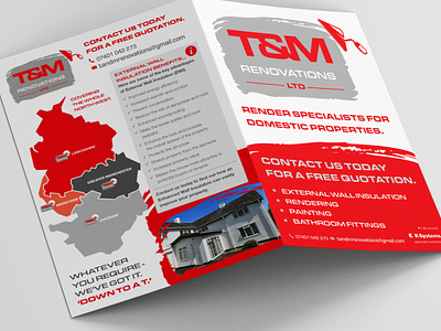 T&M Renovations Ltd Promotional Flyer brand design copywriting graphic design print management