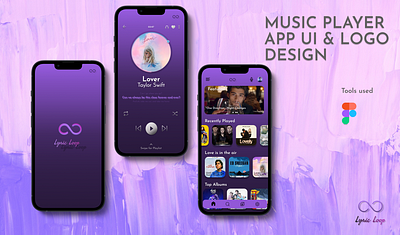 Music App UI Design & Logo Design adobe animation app app design behance branding design dribble figma graphic design logo logo design music app music player ui ux