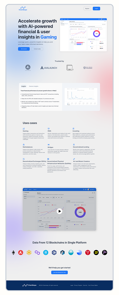 Chainskope - Landing page design figma landing page platform ui uiui ux web