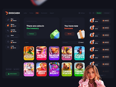 DOGCASH - Online Casino bet branding cash casino casino game crash casino crypto casino design dice dogcash gambling game mines game slots web design win
