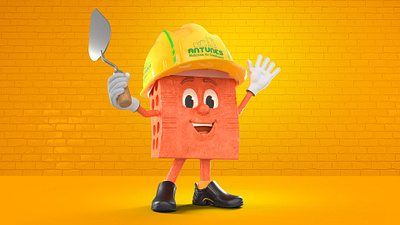 Mascote Antunes Materiais de Construção 3d character brick building materials mascot store