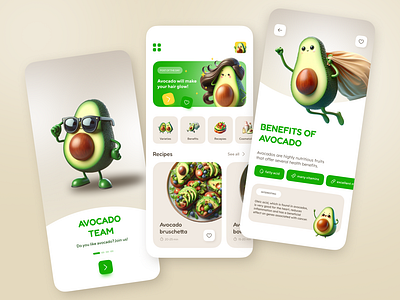 Healthy Avocado app | Food App ai app artificial intelligence avocado design food app graphic design healthy healthy app ui ui design web design