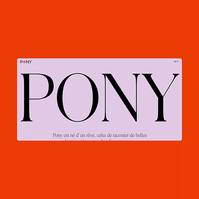Pony Agency animation design local pony transition ui web website