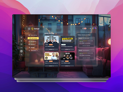 Apple Vision Pro: LMS Student Dashboard by OSTAD applevisionpro edtech studentdashboard tech ui uiuxdesign userexperience ux visionpro