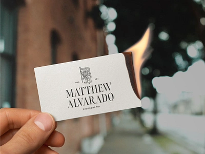 Matthew Alvarado Business Card Mockup brand design brand identity branding branding design business branding business card business cards hand drawn identity design lion logo logo design mock up mockup stationary stationery stationery design typography vintage visual identity