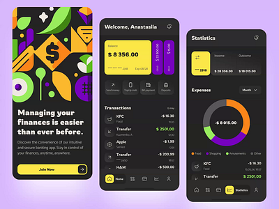 Banking | FinTech | Finances animation app design digital illustration portfolio saas ui ux web