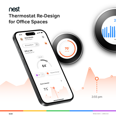 Nest Thermostat Redesign app design device graphic mobile thermostat ui ux