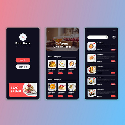 Food Bank App Design app ui