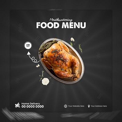 Food Social Media Design Template branding graphic design illustrator logo social media post