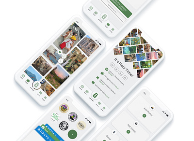 Mobile Digital Travel Scrapbook App Design app mobile nav bar phone pinterest scrapbook travel ui ux wallet widget