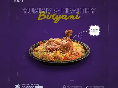 Food social media post design branding graphic design logo modern