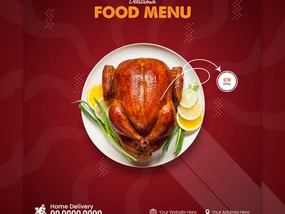 Food social media post design quantity