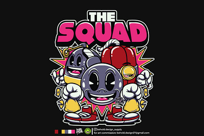 THE SQUAD art artwork cartoon character cartoon clothing design illustration merch