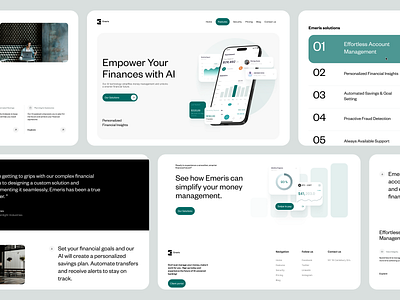 Emeris - Your AI-Powered Financial Copilot ai ai website solutions graphic design landing page design logo ui ux web design web page website design