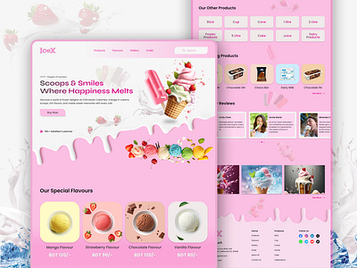 Ice Cream Selling Website Landing Page Design case study