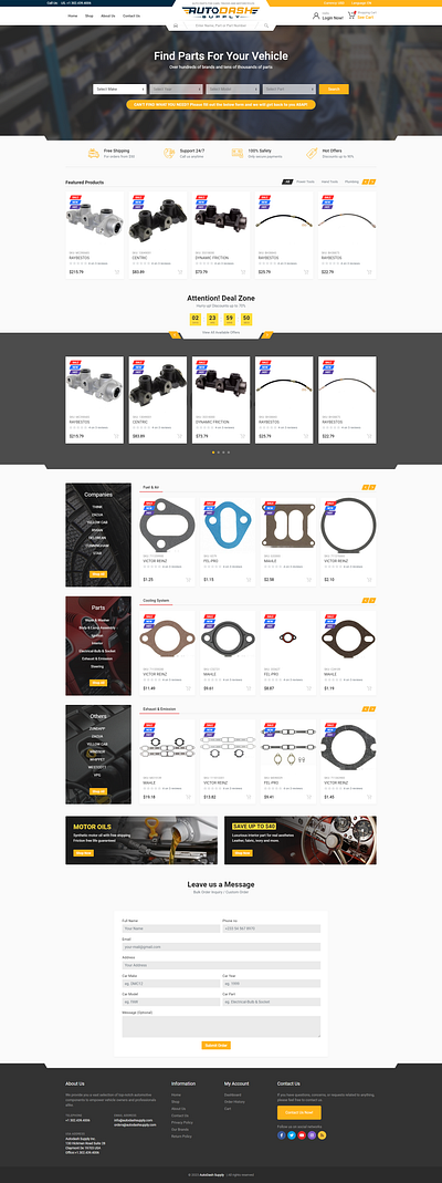 AutoDash - Find Parts For Your Vehicle branding design front end logo ui ux web development